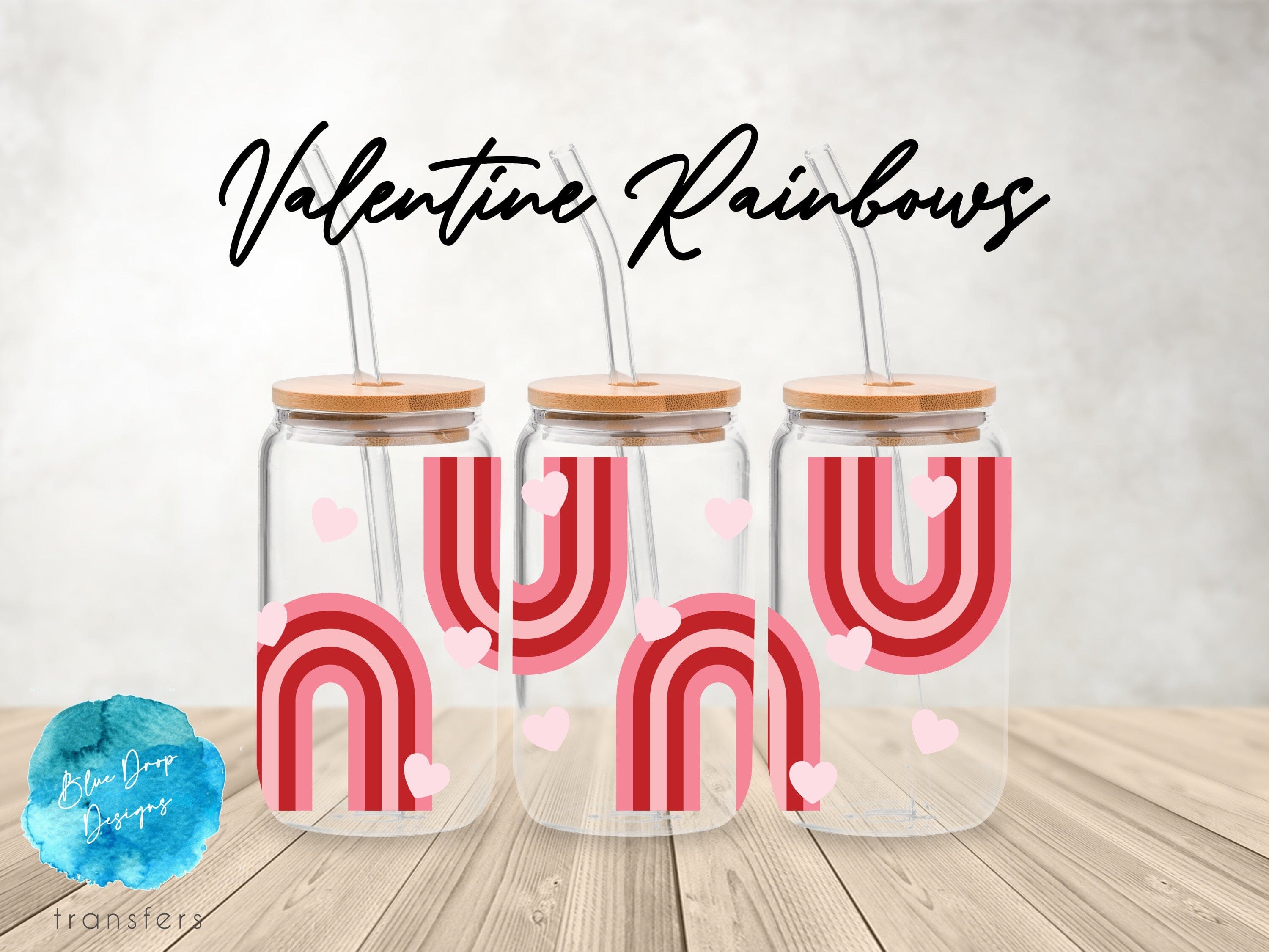 UV DTF - Disney Valentine's Day Bundle - 16 Oz Libbey Glass Cup Wrap