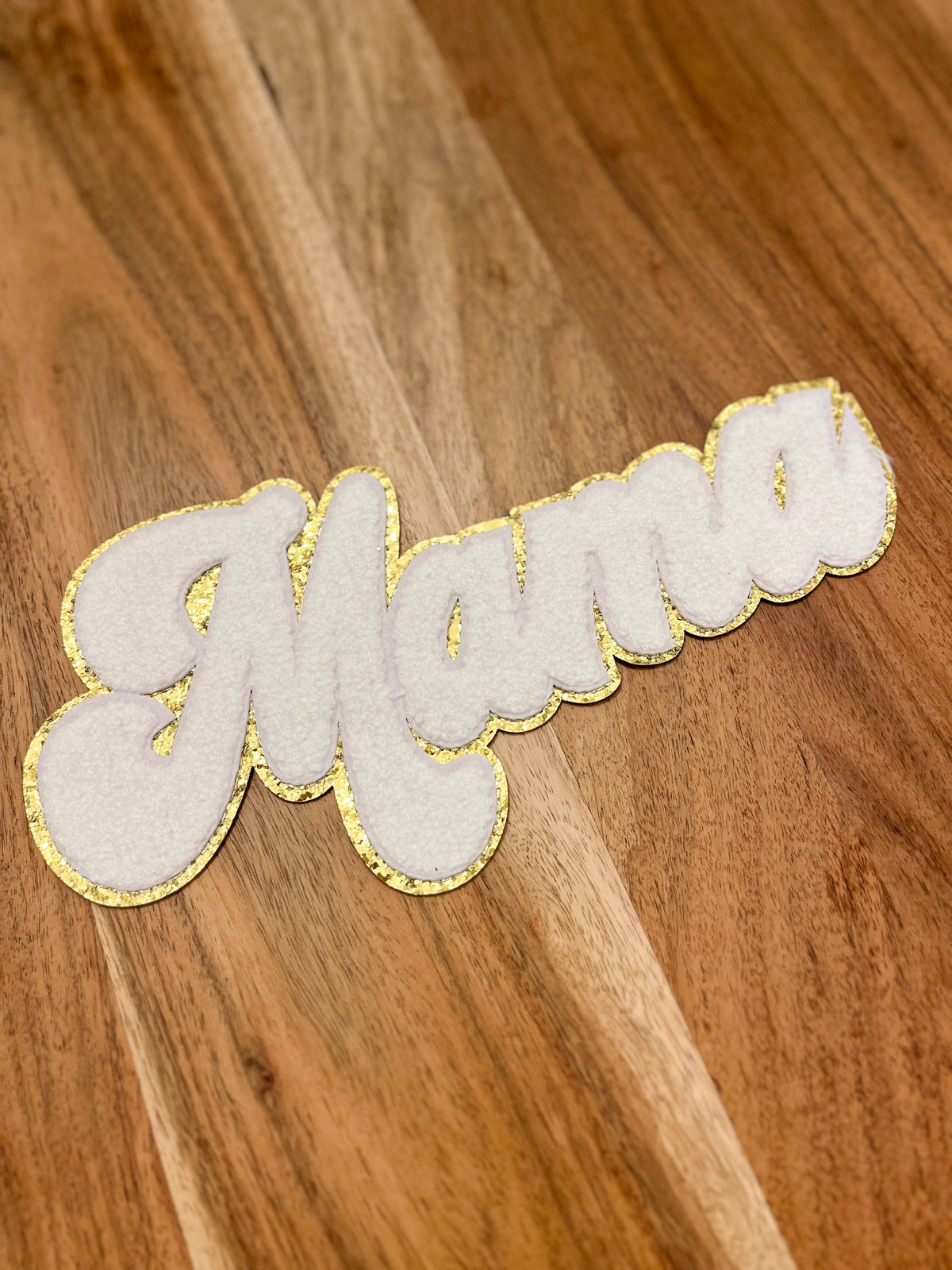 Chenille Embroidered Heat Transfer - Mama Blue Drop Transfers 