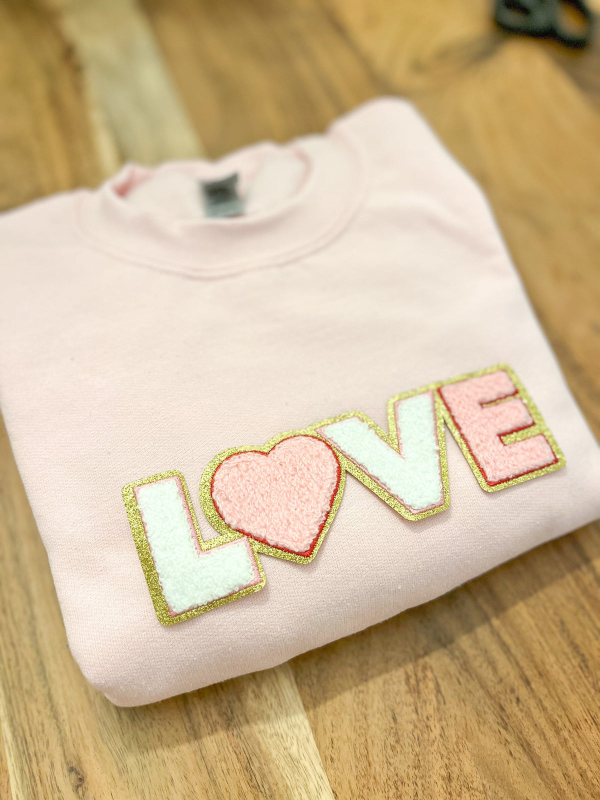 Chenille Embroidered Heat Transfer - Love Blue Drop Transfers 