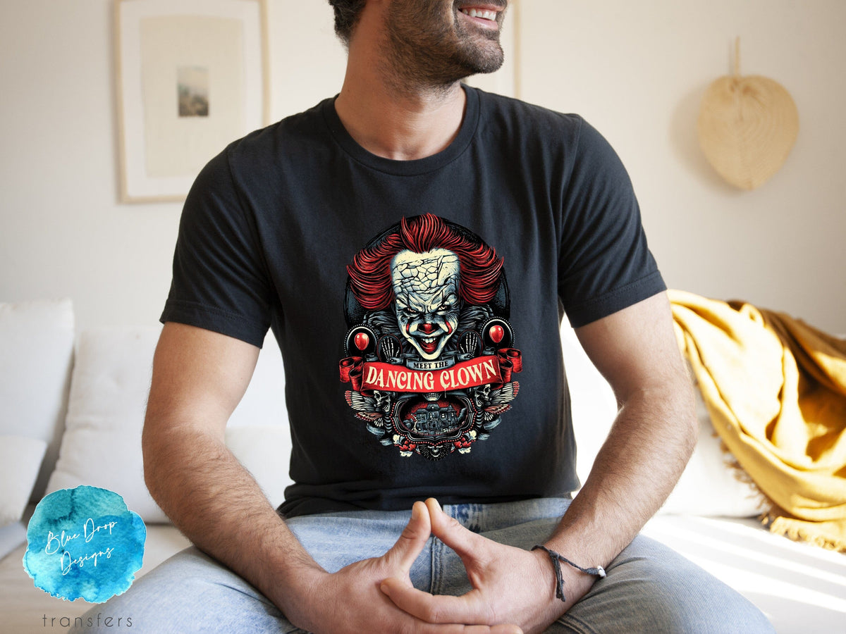 Vibrant Pennywise Full Colour Transfer Direct to Film Colour Transfer Blue Drop Designs 