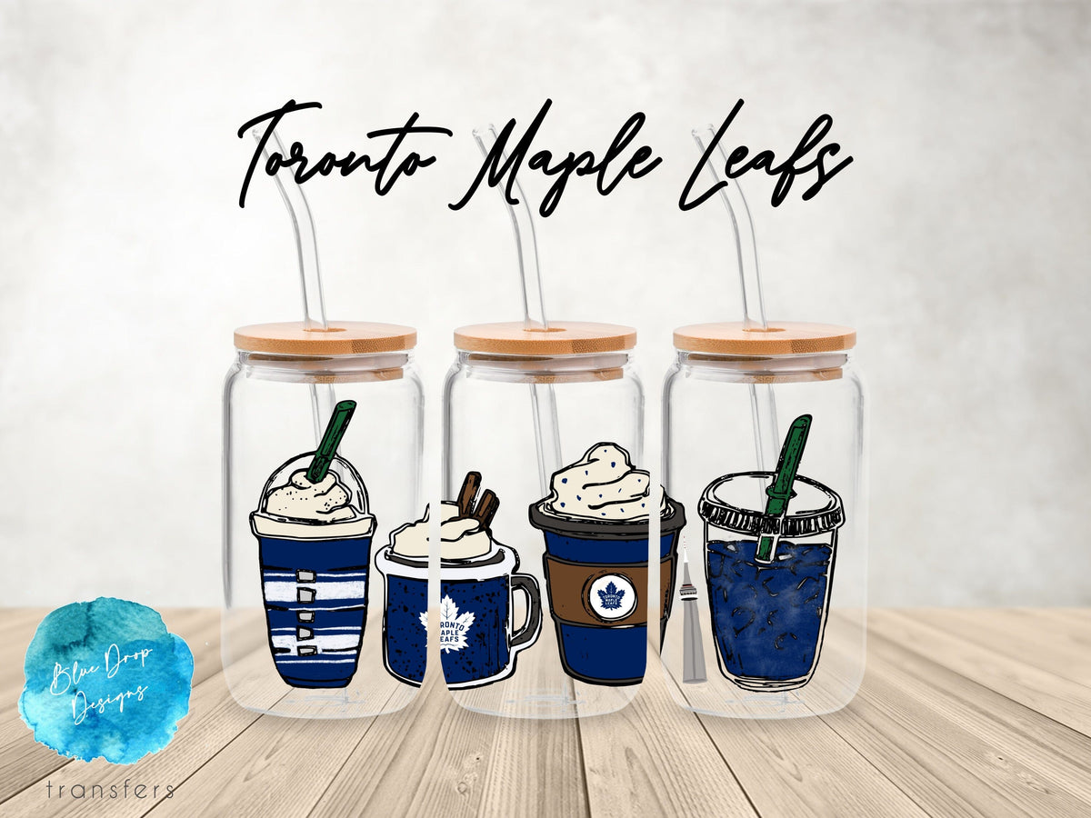 Toronto Maple Leafs UV DTF Cup Wrap Blue Drop Transfers 