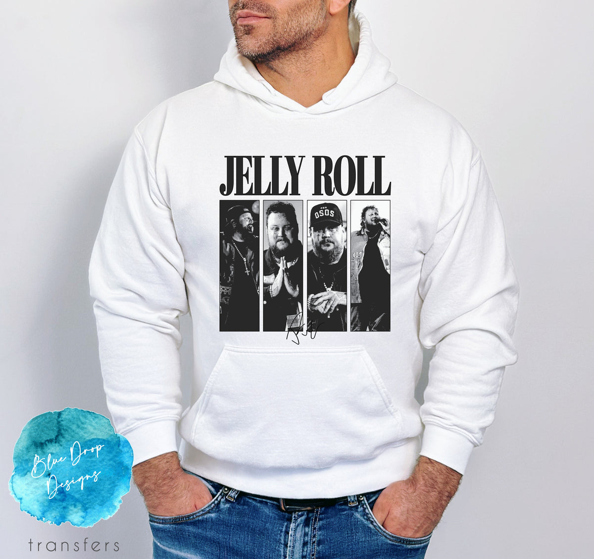 Jelly Roll Black or White Blocks Full Colour Transfer