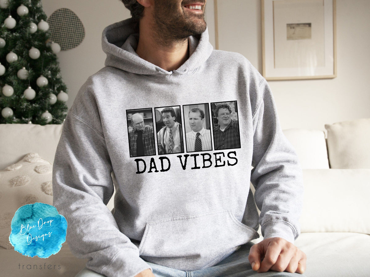Monochromatic Dad Vibes Full Colour Transfer Direct to Film Colour Transfer Blue Drop Designs 