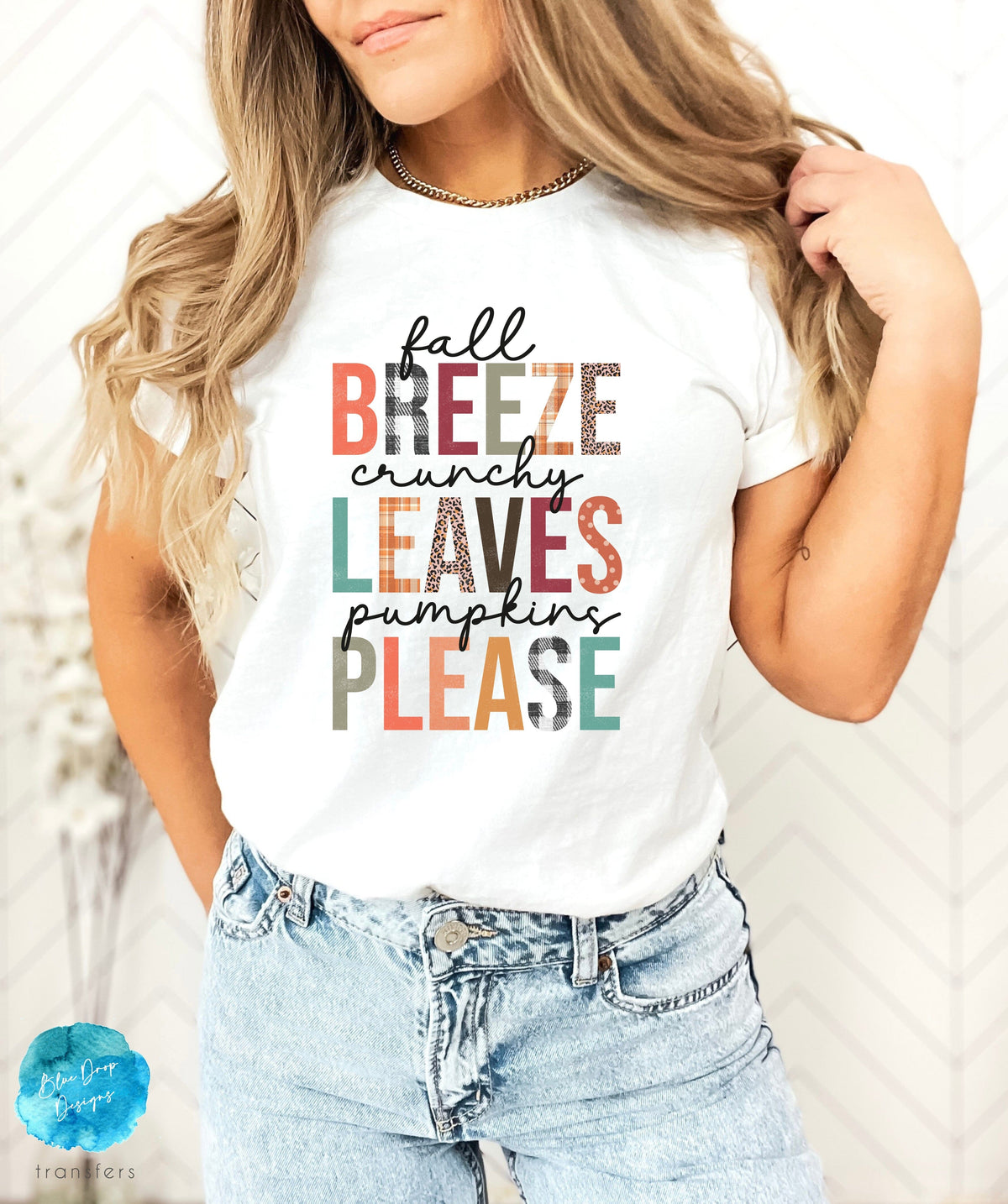 Fall Breeze Full Colour Transfer Direct to Film Colour Transfer Blue Drop Designs 