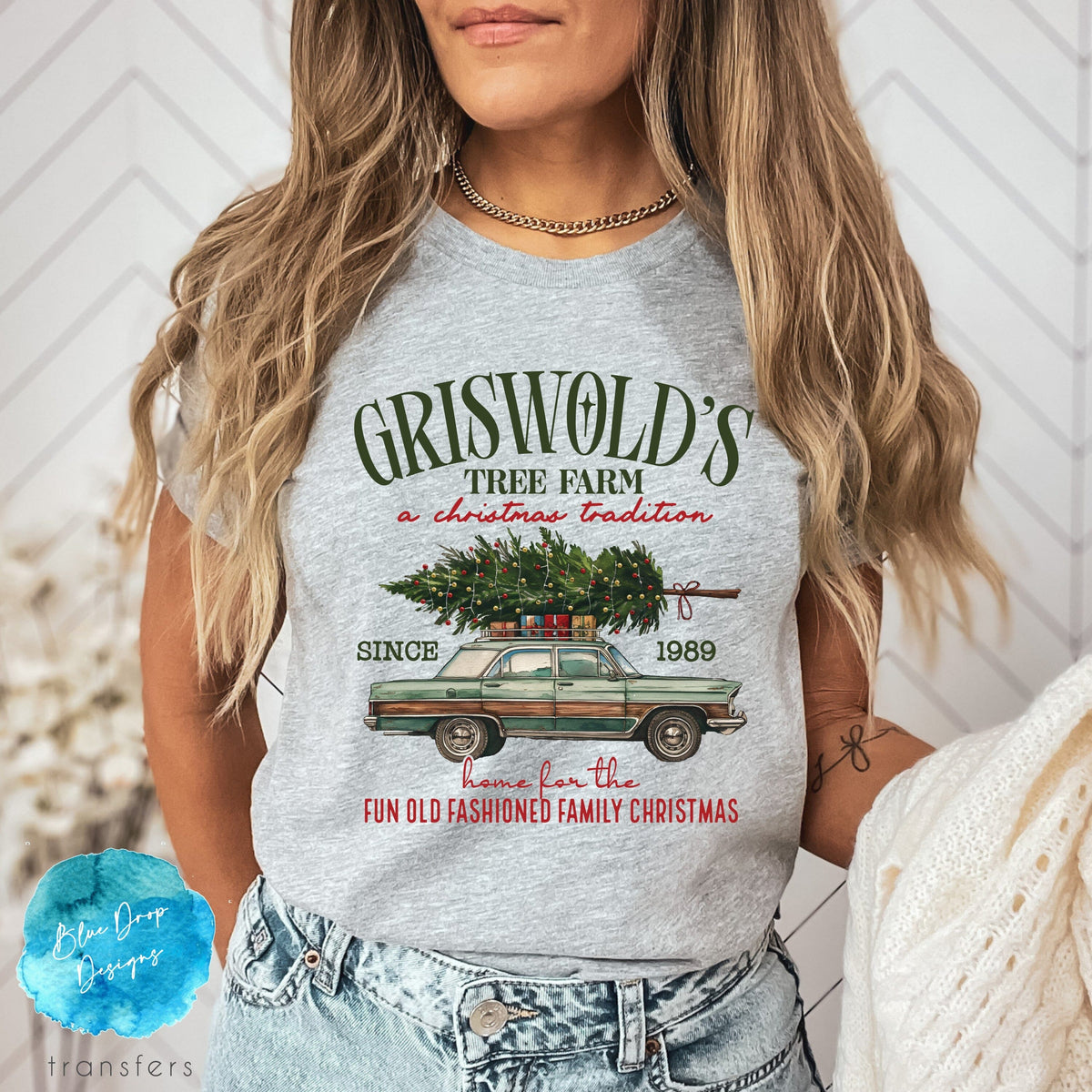 Griswolds Tree Farm 24 Colour Transfer Direct to Film Colour Transfer Blue Drop Designs 