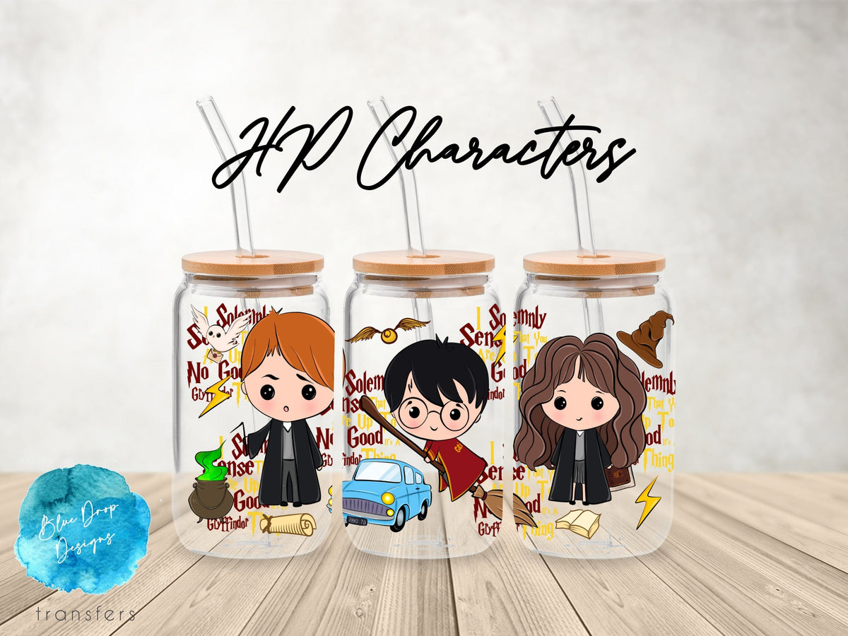 Harry Potter Characters UV DTF Cup Wrap Blue Drop Transfers 