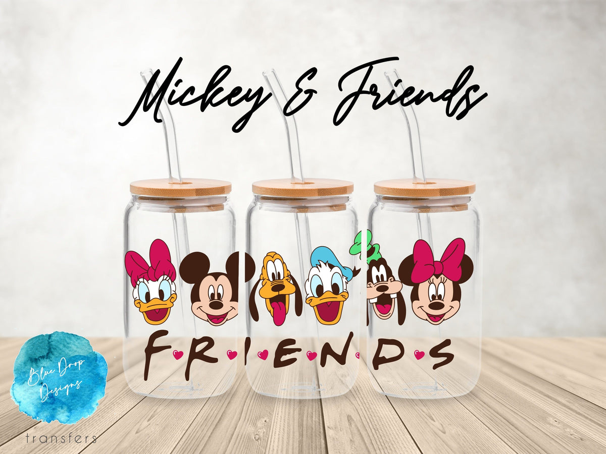 Mickey and Friends UV DTF Cup Wrap Blue Drop Transfers 