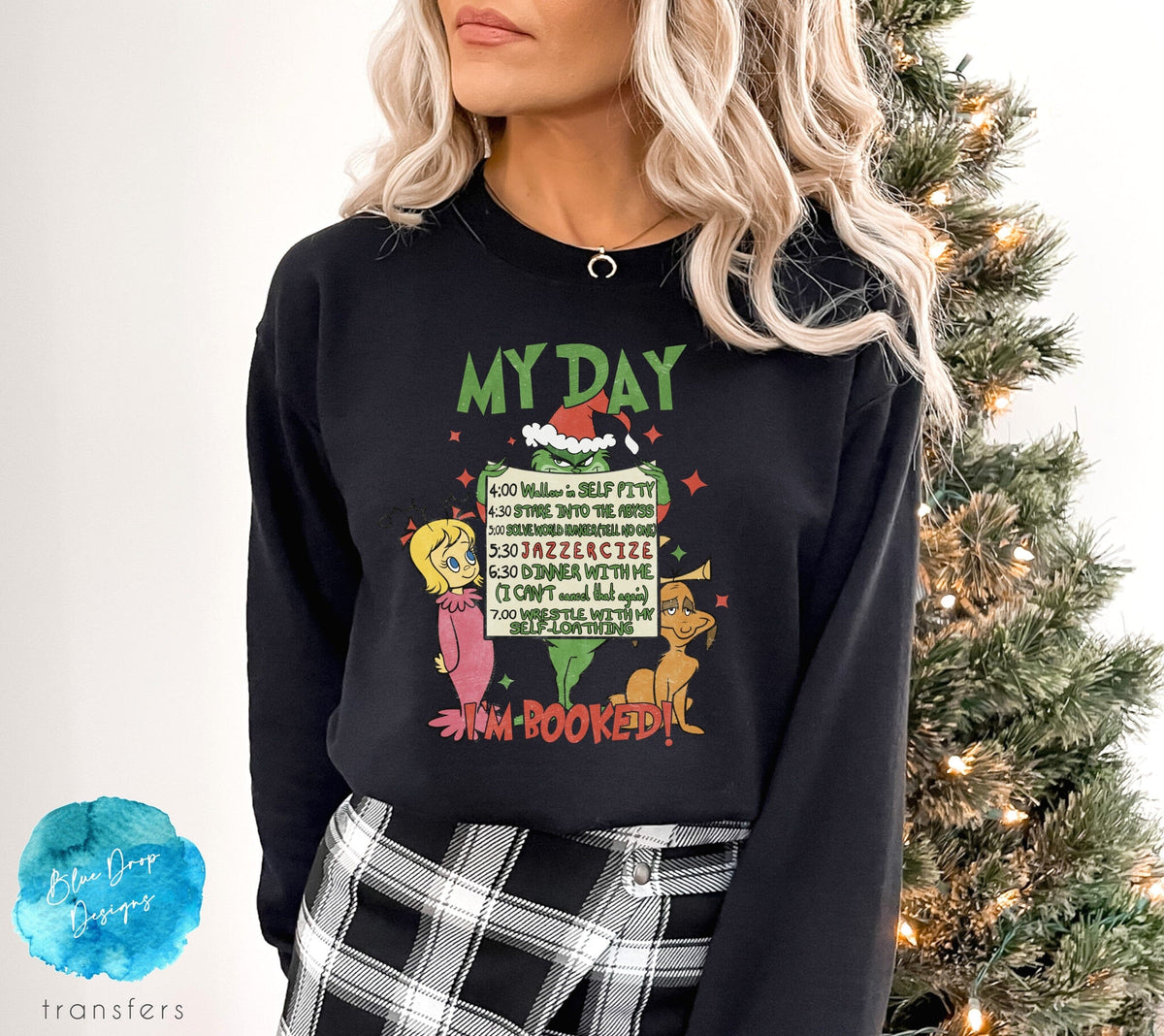 Grinch Day Full Colour Transfer Direct to Film Colour Transfer Blue Drop Designs 