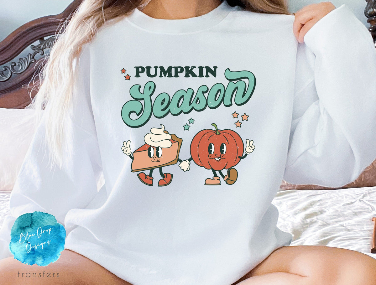 Pumpkin Season Full Colour Transfer Direct to Film Colour Transfer Blue Drop Designs 