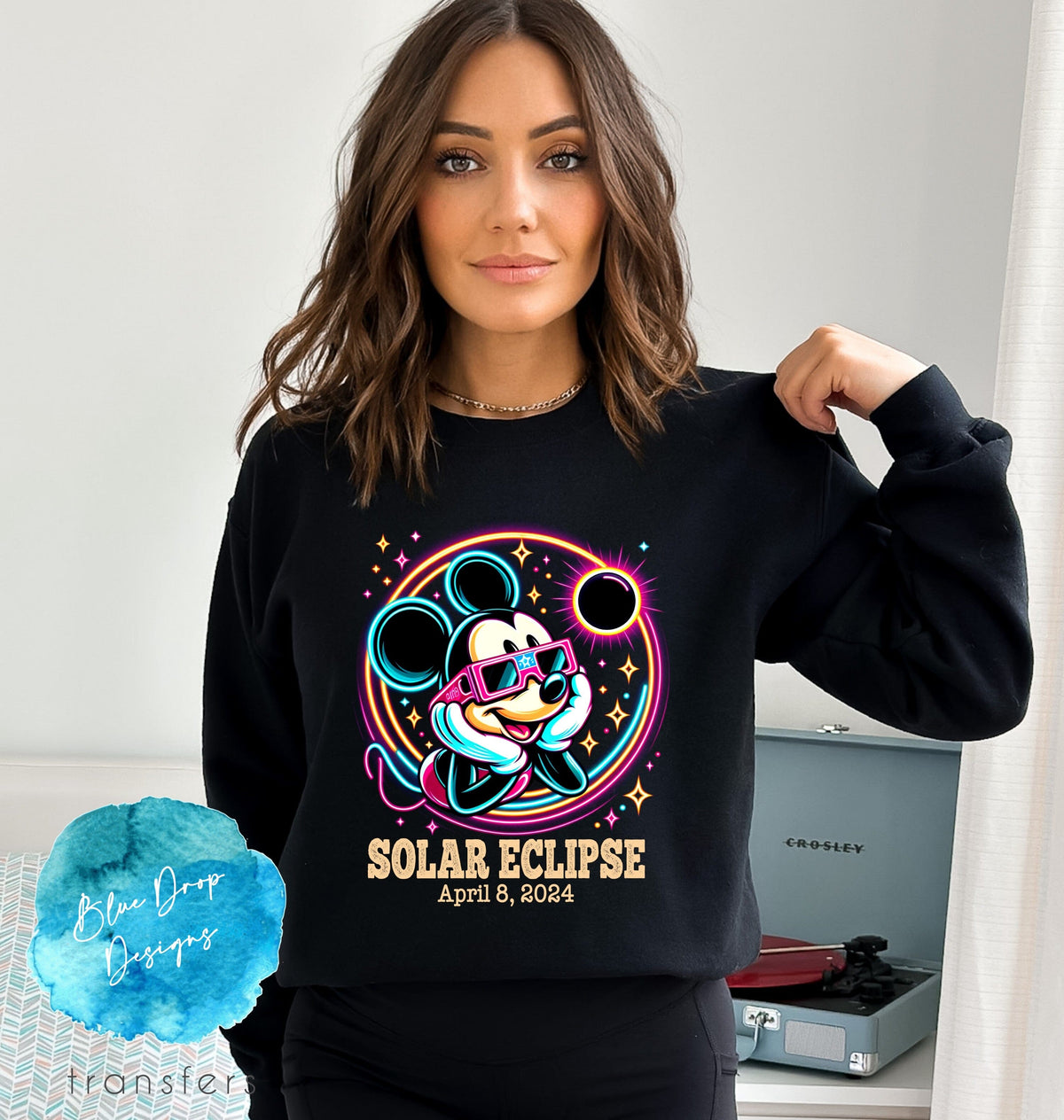 Solar Eclipse Mickey 2 Colour Transfer Direct to Film Colour Transfer Blue Drop Designs 