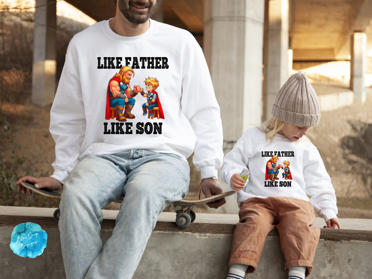 Thor Father Son Full Colour Transfer Direct to Film Colour Transfer Blue Drop Designs 