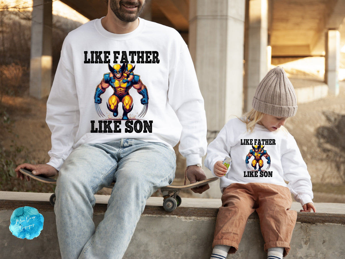 Wolverine Father Son Full Colour Transfer Direct to Film Colour Transfer Blue Drop Designs 