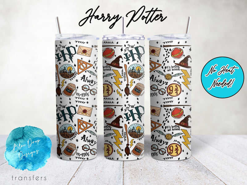 Harry Potter UV DTF Cup Wrap Blue Drop Transfers 