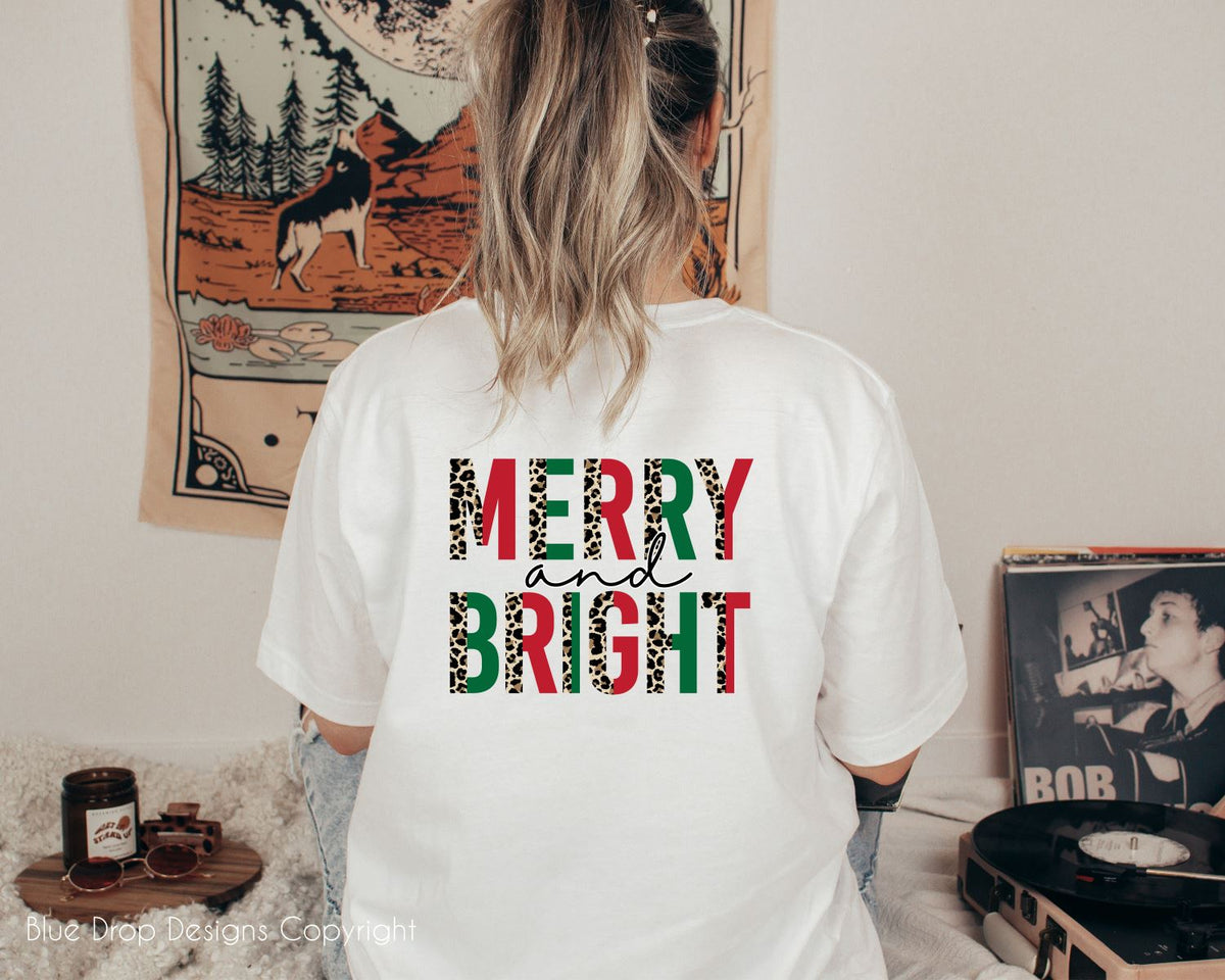 Merry & Bright Full Colour Transfer Direct to Film Colour Transfer Blue Drop Designs 