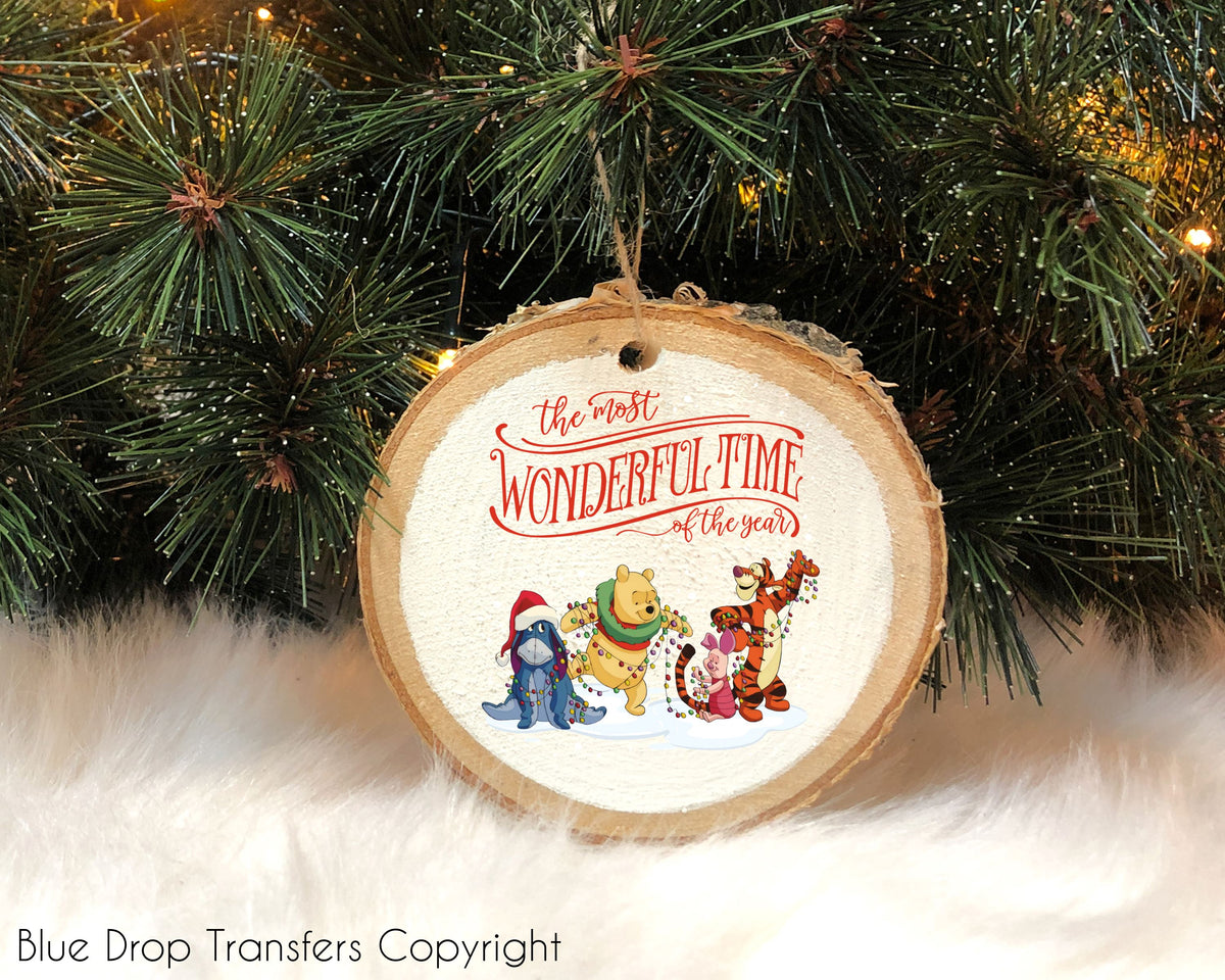 Pooh and Friends Ornament Transfer Direct to Film Colour Transfer Blue Drop Transfers 