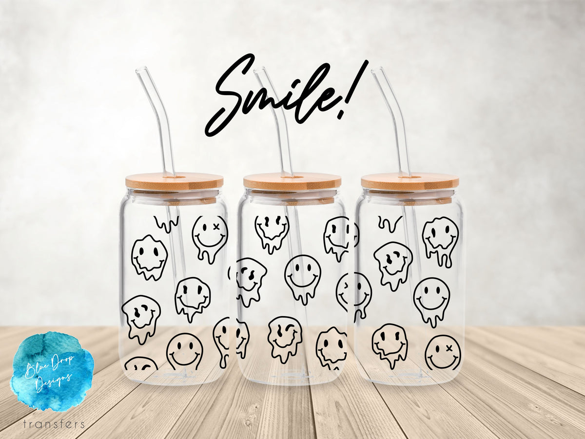 Smile! UV DTF Cup Wrap Blue Drop Transfers 