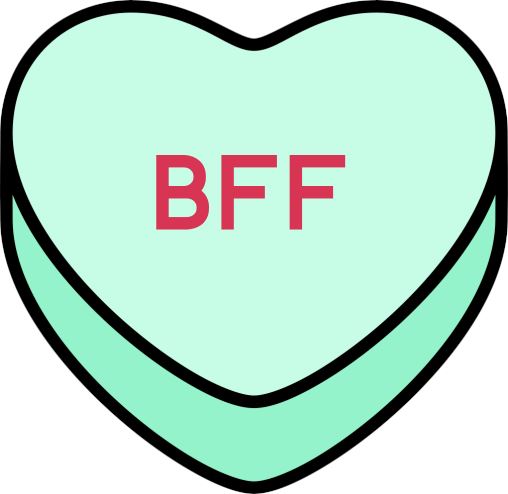 Convo Hearts - BFF - Sleeve Transfer Direct to Film Colour Transfer Blue Drop Designs 