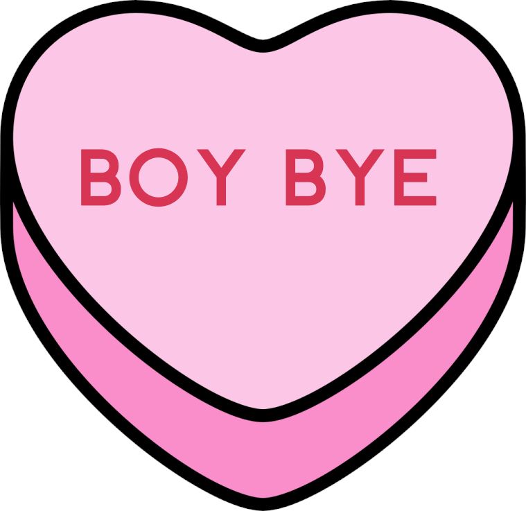 Convo Hearts - Boy Bye Sleeve Transfer Direct to Film Colour Transfer Blue Drop Designs 