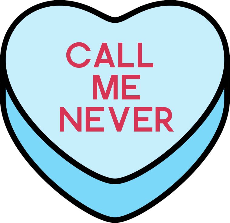 Convo Hearts - Call Me Never - Sleeve Transfer Direct to Film Colour Transfer Blue Drop Designs 