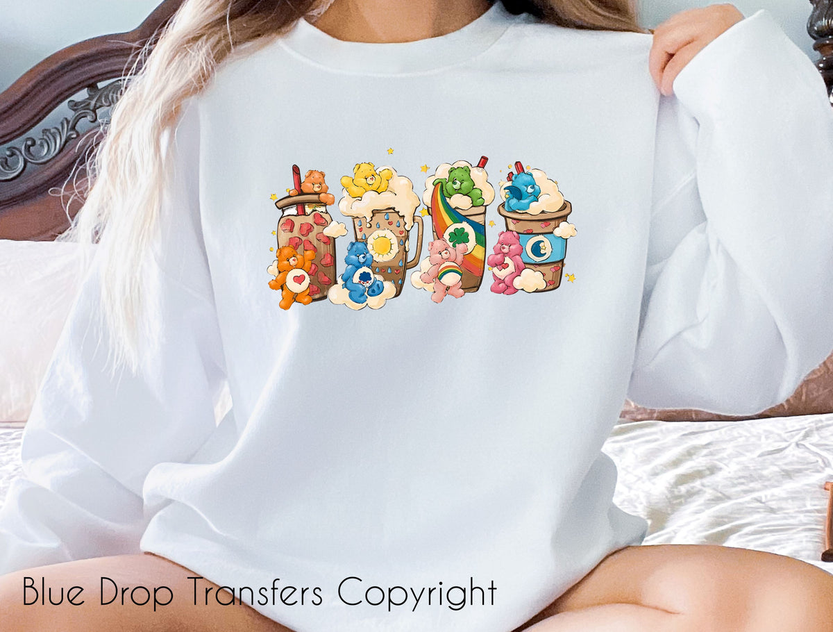 Care Bear Coffees Full Colour Transfer Direct to Film Colour Transfer Blue Drop Designs 