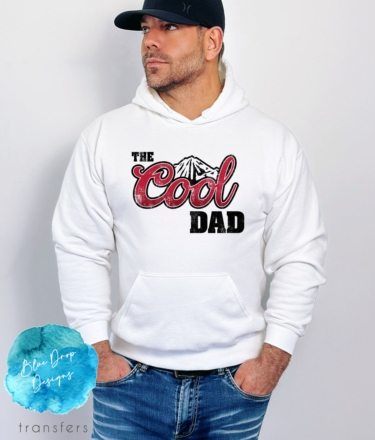 The Cool Dad Full Colour Transfer Direct to Film Colour Transfer Blue Drop Designs 