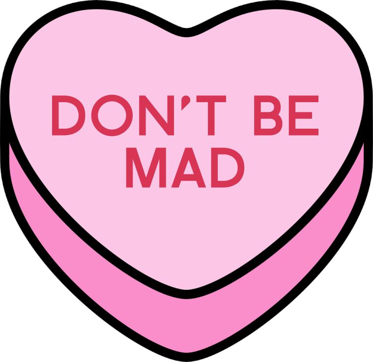 Convo Hearts - Don't Be Mad - Sleeve Transfer Direct to Film Colour Transfer Blue Drop Designs 