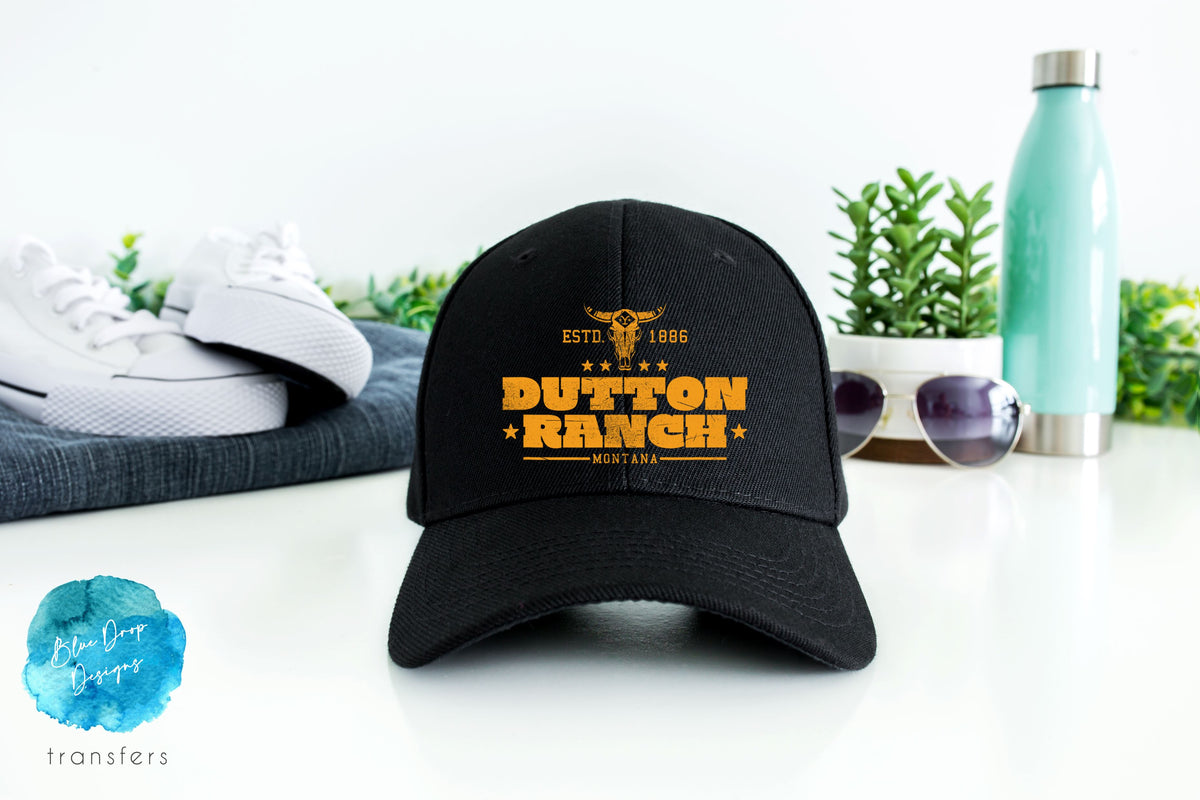 Dutton Ranch Colour Hat Size Transfer Direct to Film Colour Transfer Blue Drop Designs 