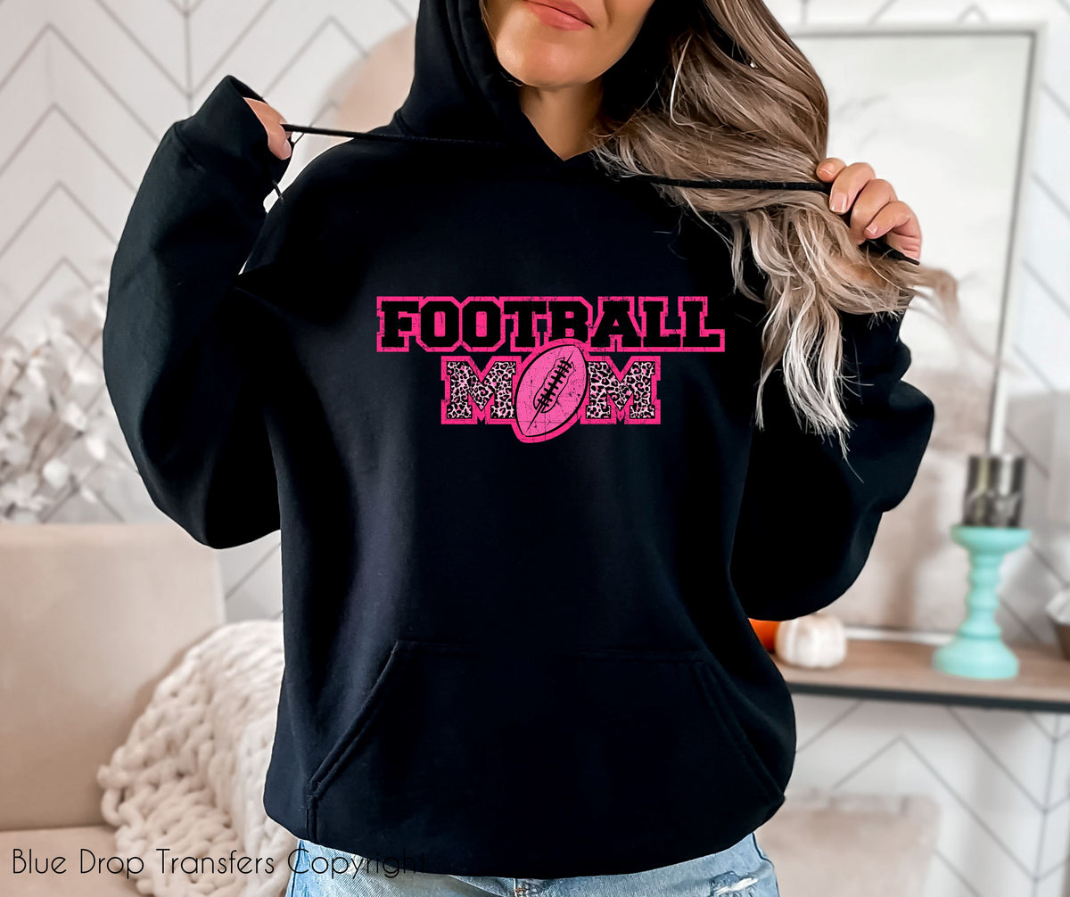 Football Mom Pink Full Colour Transfer Direct to Film Colour Transfer Blue Drop Designs 