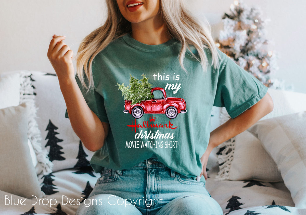 Hallmark Movie Shirt Full Colour Transfer Direct to Film Colour Transfer Blue Drop Designs 