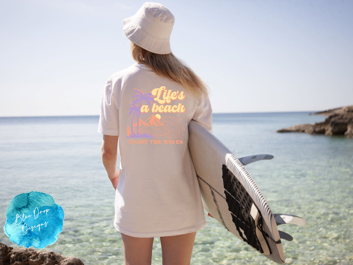 Life is a Beach Full Colour Transfer Direct to Film Colour Transfer Blue Drop Designs 