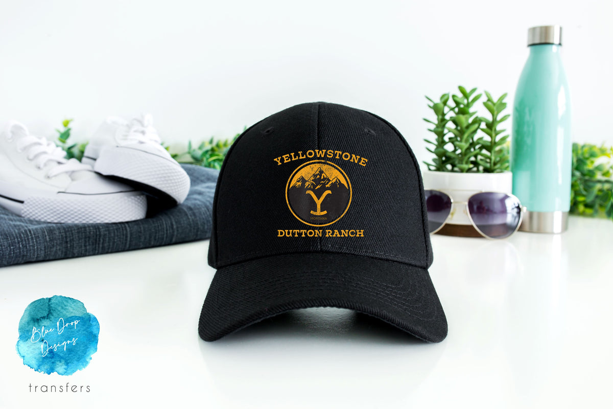 Yellowstone Colour Hat Size Transfer Direct to Film Colour Transfer Blue Drop Designs 